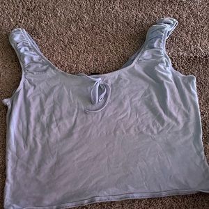 Baby blue semi tank crop